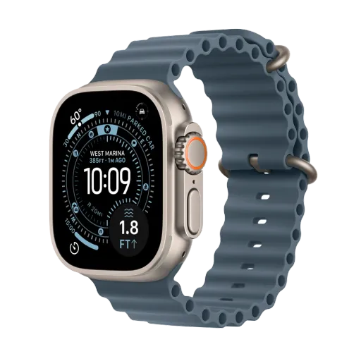 Apple Watch Ultra 3, 49mm, Ocean Band "Anchor Blue", Natural