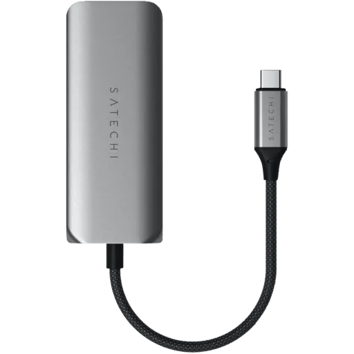 SATECHI 4-In-1 USB-C Hub With 2.5 Gigabit Ethernet, Space Gray