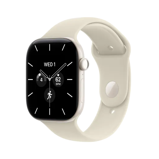 Apple Watch Series 12 GPS + Cellular,  Sand Sport Band, M/L, 42mm, Перлинно-білий