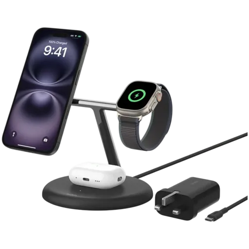 Индукционная зарядка BELKIN BoostCharge Pro 3-in-1 Magnetic, 15 Вт
