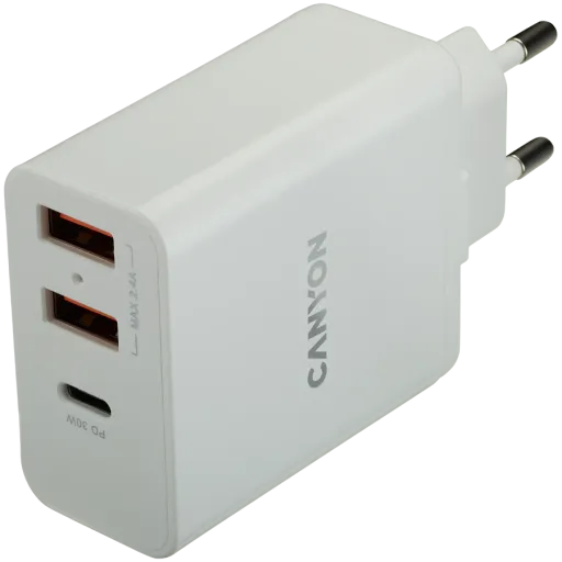 CANYON Адаптер питания H-08 3*USB/USB-C, 42 Вт