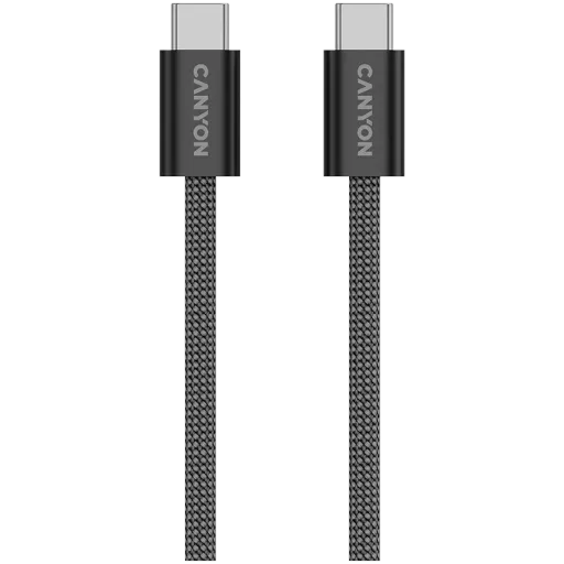 Кабель CANYON OnWire 60MG USB-C на USB-C, 1м, Чёрный