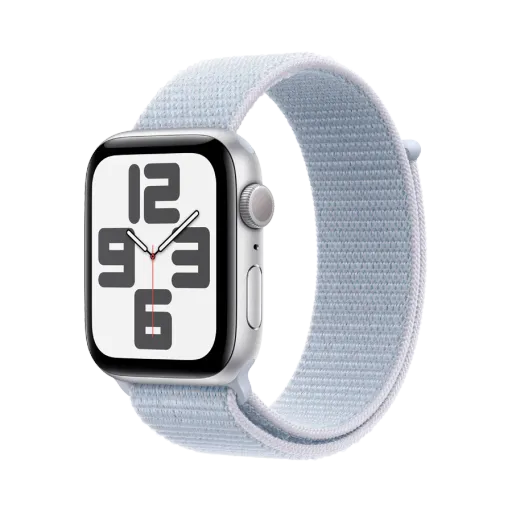 Apple Watch SE GPS Gen.2 (2024), 44мм, Спортивный браслет "Голубое облако", Серебристый