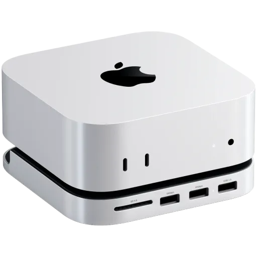 Подставка и хаб SATECHI для Mac Mini M4 с корпусом для SSD, Серебристый