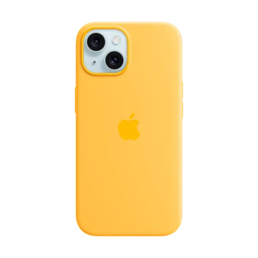 Silikon qoruyucu örtük Apple MagSafe ilə iPhone 15 üçün, Sunshine