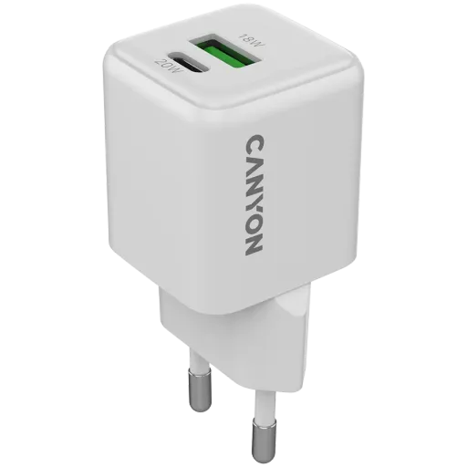CANYON Адаптер питания CU202*USB/USB-C USB Тип C, USB Тип A, 20 Вт