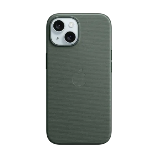Apple Чехол FineWoven Case с MagSafe Evergreen для iPhone 15
