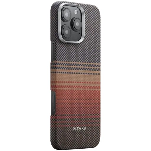 Husă PITAKA Tactile Woven cu suport magnetic, și MagSafe pentru iPhone 16 Pro Max, Sunset