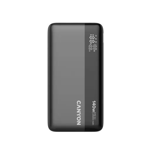 Портативное зарядное устройство CANYON, 25000 мА·ч, Dark Gray
