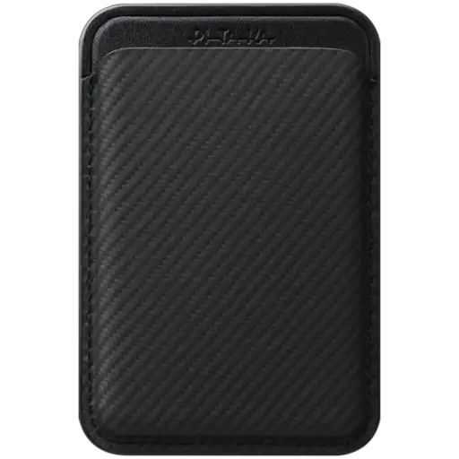 Wallet PITAKA Magnetic Woven pentru iPhone, Black/Gray