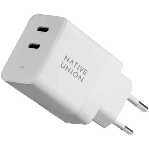 NATIVE UNION Адаптер питания 2*USB-C, 35 Вт