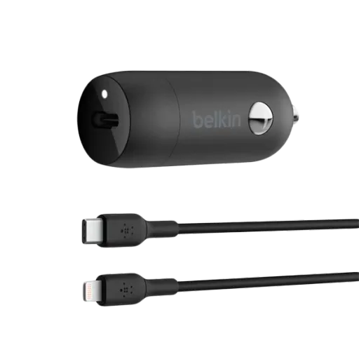 Автомобильный адаптер BELKIN USB-C, 30 Вт, Чёрный