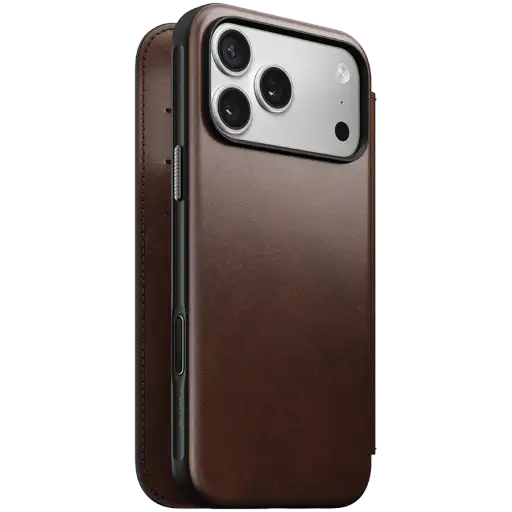 NOMAD Folio Case Folio Modern Horween თან MagSafe Rustic Brown for iPhone 17 Pro Max