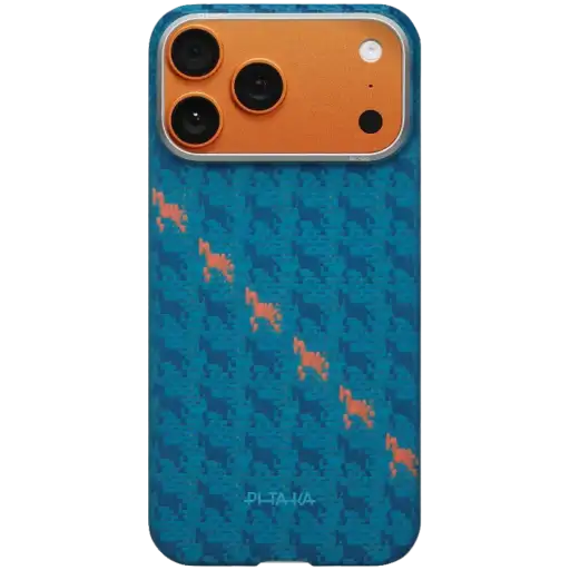 Husă PITAKA Happiness Rides cu MagSafe pentru iPhone 17 Pro Max, Indigo