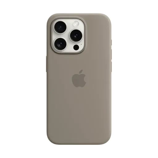 Silikon qoruyucu örtük Apple MagSafe ilə iPhone 15 Pro üçün, Clay