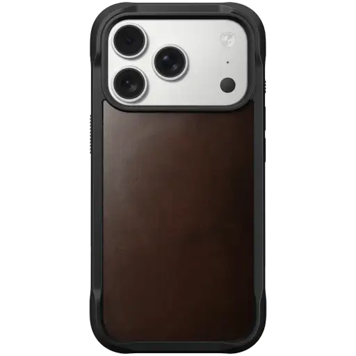 Чехол NOMAD Rugged Leather Horween с MagSafe для iPhone 17 Pro, Rustic Brown