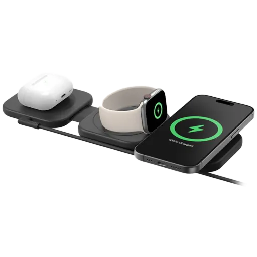 Simsiz enerji toplama cihazı BELKIN Travel Pad, 15 Vt, Qara