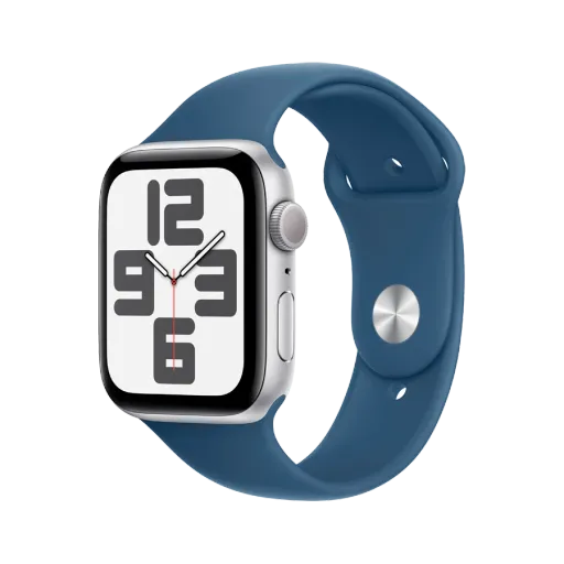 Apple Watch SE GPS Gen.2 + Cellular (2024) Denim Sport Band, S/M, 40mm, Silver
