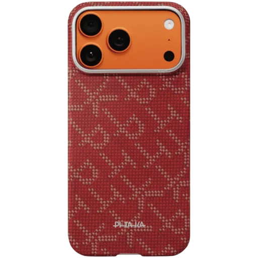 Чехол PITAKA Ultra-Slim с MagSafe для iPhone 17 Pro Max, Красный/Золотой