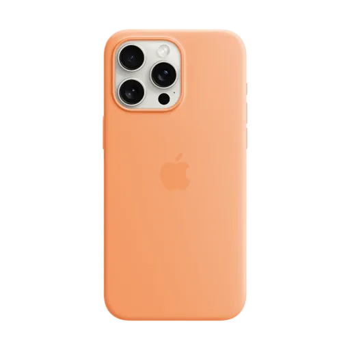 Apple Case Silicone Case with MagSafe თან MagSafe Orange Sorbet for iPhone 15 Pro Max