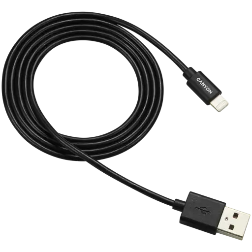Кабель CANYON Lightning - USB MFI 1м Black