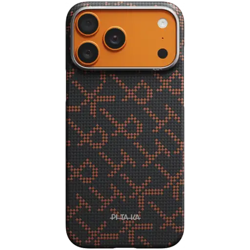 PITAKA Чохол Monogram with MagSafe Чорний/Помаранчевий для iPhone 17 Pro Max