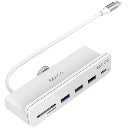 Adaptor multiport Epico USB-C 7 în 1 pentru iMac, White