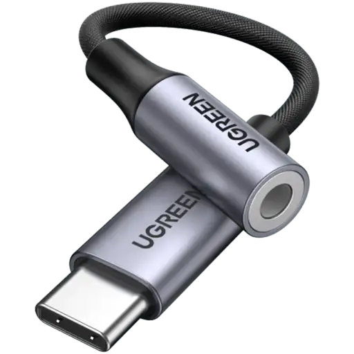 Адаптер UGREEN USB-C на разъем для наушников 3,5 мм , Чёрный/Серый