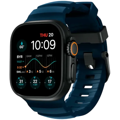 NOMAD Rocky Point Band for Apple Watch 42/44/45/46/49 mm, Atlantic Blue/Natural