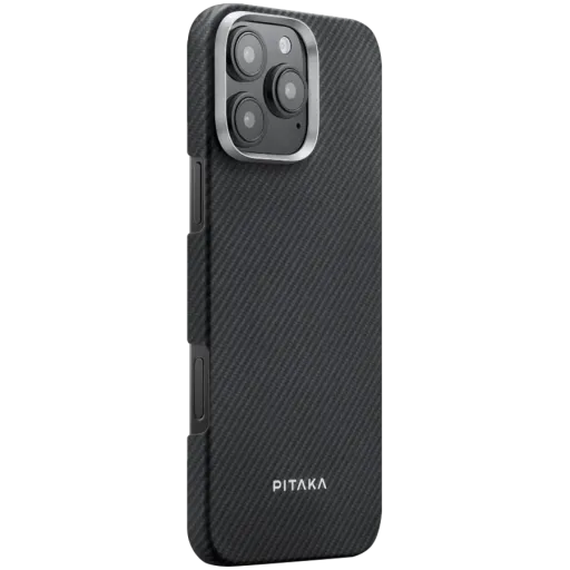 Husă PITAKA Ultra-Slim și suport, cu MagSafe pentru iPhone 16 Pro Max, Black/Gray