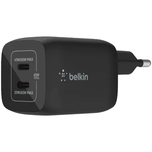 Power Adapter BELKIN 2*USB-C, 65 vatt