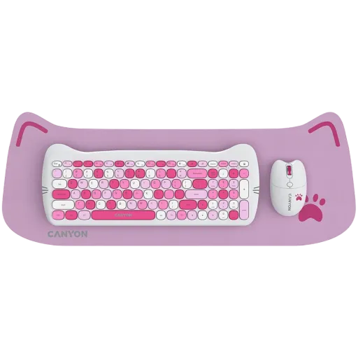CANYON HSET-W6 Клавиатура, Розовый