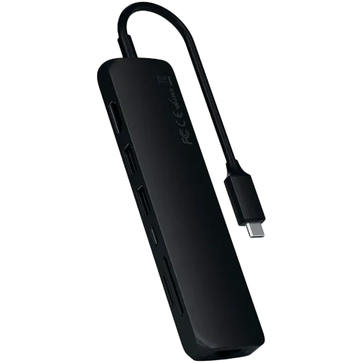 SATECHI Type-C Slim Multiport with Ethernet Adapter, Black