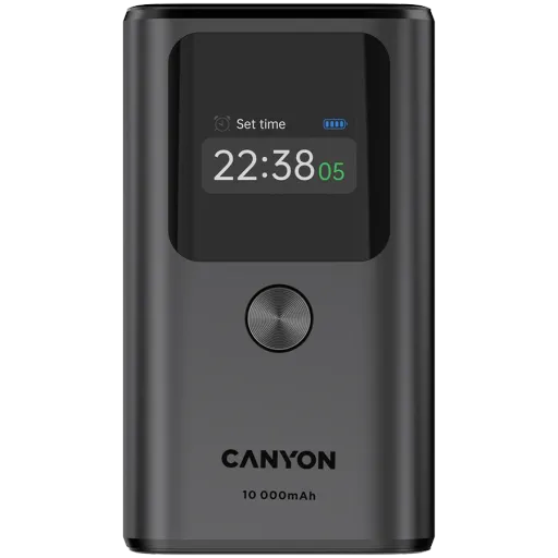 Портативное зарядное устройство CANYON OnPower 130, 10000 мА·ч, Тёмно-серый