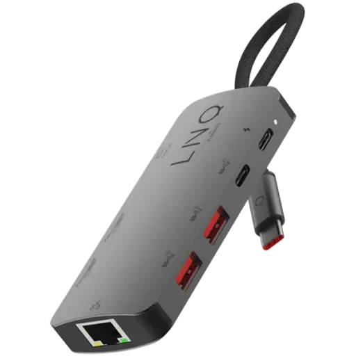 LINQ 8in1 8K PRO USB-C Multiport Hub, Gray