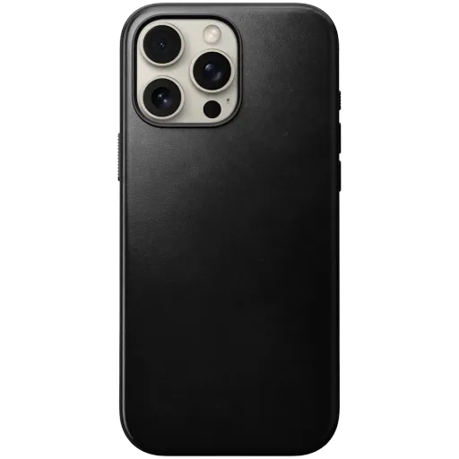 Чехол NOMAD Modern Leather с MagSafe Чёрный для iPhone 16 Pro Max