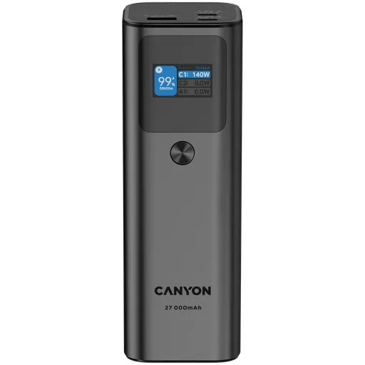 Портативное зарядное устройство CANYON, 27000 мА·ч, Тёмно-серый