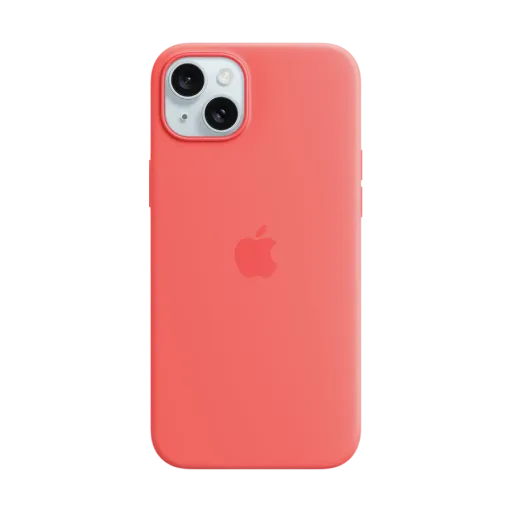 Silikon qoruyucu örtük Apple MagSafe ilə iPhone 15 Plus üçün, Guava