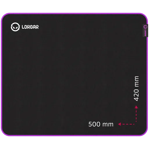 LORGAR Multispandex mousepad with purple rubber, Чёрный