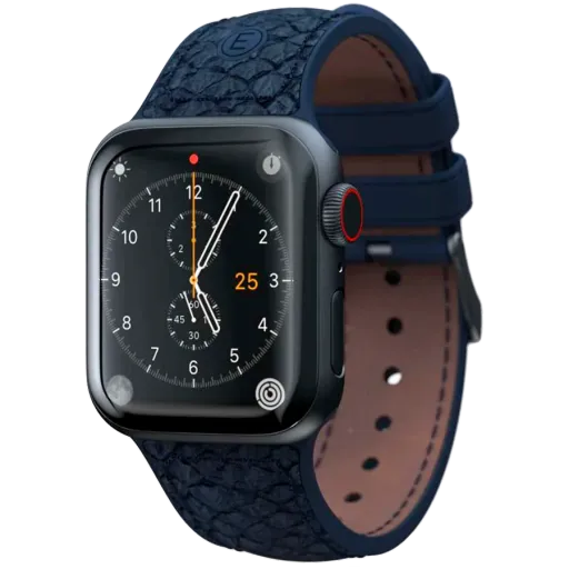 NJORD Salmon Leather Strap Ремешок для Apple Watch 40/41 mm, бензин