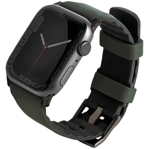 Ремешок силиконовый UNIQ Linus Airosoft для Apple Watch 45/44/42, Зеленый