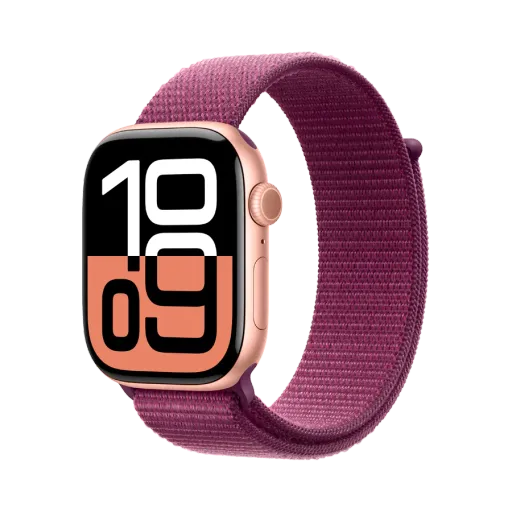 Apple Watch Series 10 GPS, Plum Sport Loop, 42мм, Қызғылт алтын
