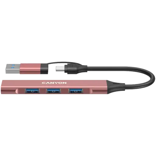 CANYON 4 Port USB-C Hub DS-02, Розовый