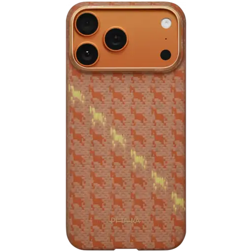 Husă PITAKA Happiness Rides cu MagSafe pentru iPhone 17 Pro, Amber