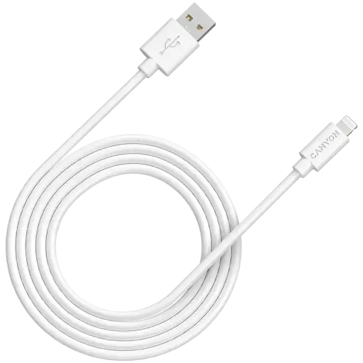 Кабель CANYON MFI-12 Lightning - USB 2м White