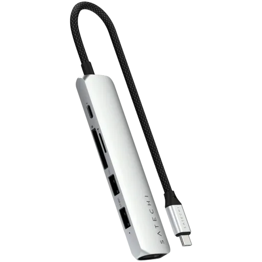 SATECHI  Slim 6 Multiport  Многопортовый адаптер  Серебристый