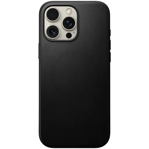 Чехол NOMAD Modern Leather с MagSafe Чёрный для iPhone 16 Pro Max