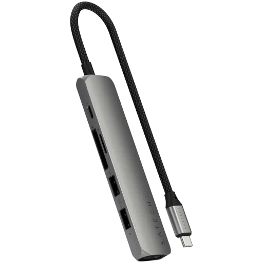SATECHI  Slim 6 Multiport  Многопортовый адаптер  Space Gray