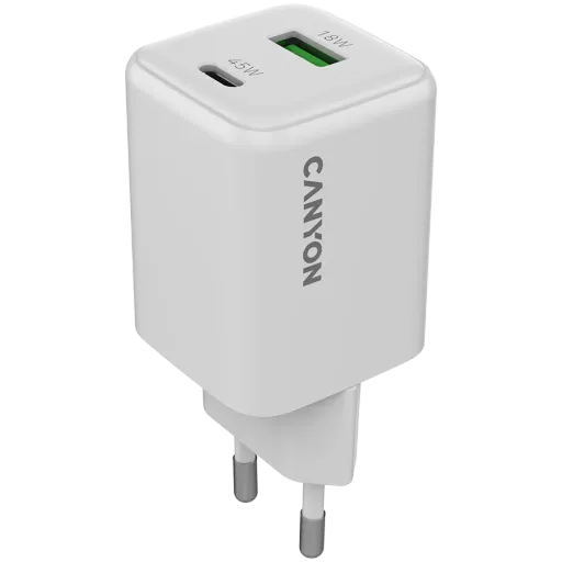 CANYON Адаптер питания 2*USB/USB-C USB Тип C, USB Тип A, 45 Вт