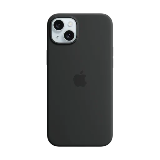 Силиконовый чехол Apple с MagSafe для iPhone 15 Plus, Чёрный